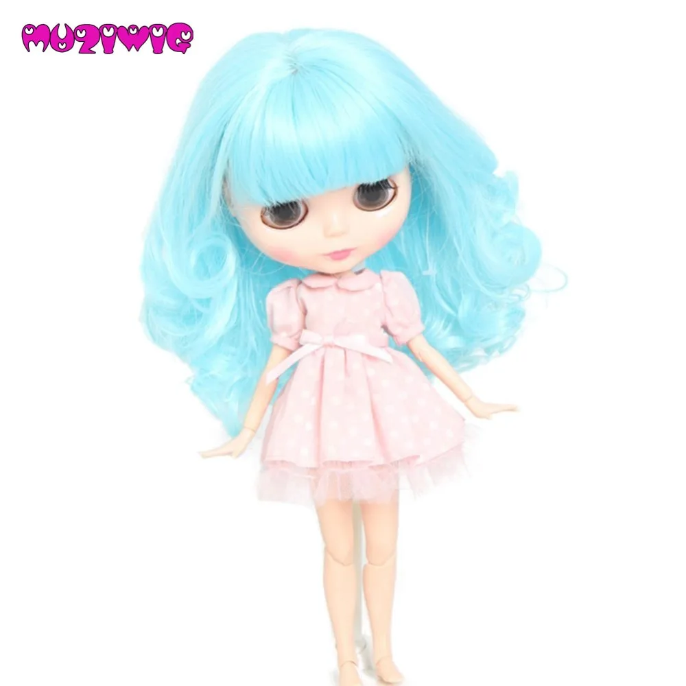 Синтетические светло синие волнистые волосы для кукол bly/pullip длина головы 25 | Отзывы и видеообзор