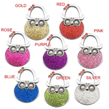 

Free shipping 300pcs/lot Folding Handbag/Purse/Bag Hanger Table Hook Hang Holder Flicker owl
