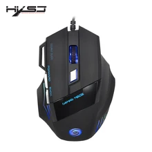 HXSJ профессиональная Проводная игровая мышь 5600 dpi Регулируемая 7 кнопок кабель USB светодиодный оптическая геймерская мышь для ПК компьютера ноутбука мыши