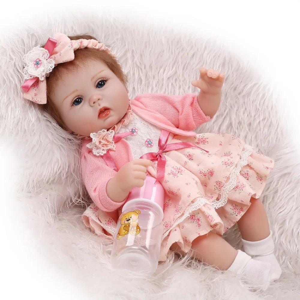 

40cm reborn dolls toys real premmie baby girl doll toys soft cloth body silicone vinyl dolls children gift doll