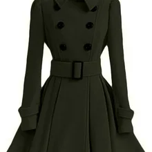 Зимнее шерстяное пальто, ветровка, многоцветная, для женщин, пояс, топ, шерсть, смесь, для девочек, платье, куртка, толстая, для девушек, топы, линия, обычная