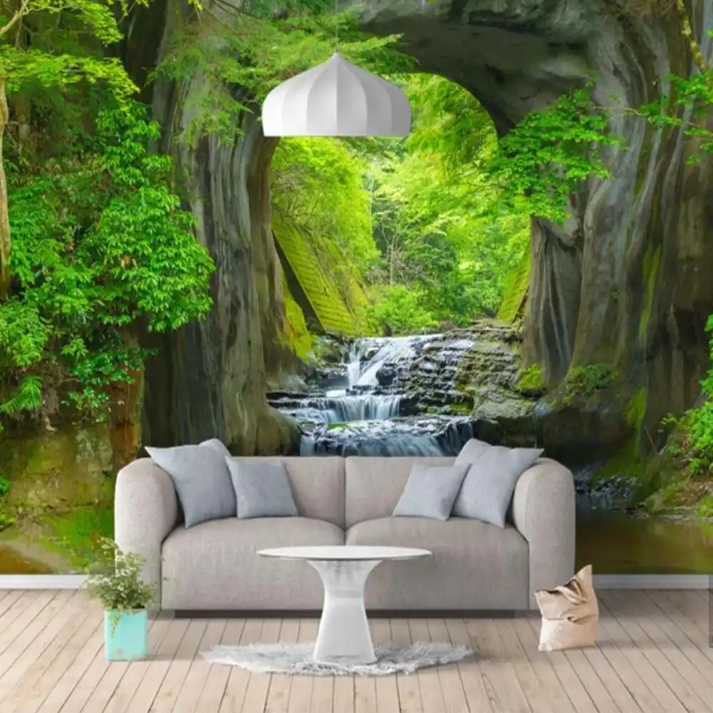 3D Fresh Rill Nature Forest Wall Mural Photo Wallpaper Scenery for