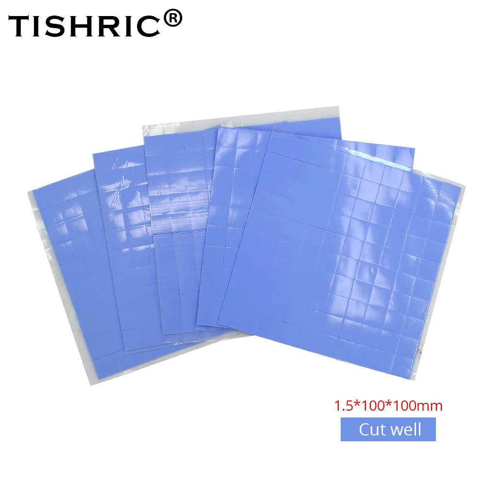 TISHRIC 1,5 мм Высокая производительность вентилятор компьютера PC GPU cpu HeatsinkCooling кулер проводящая силиконовая прокладка термопрокладки
