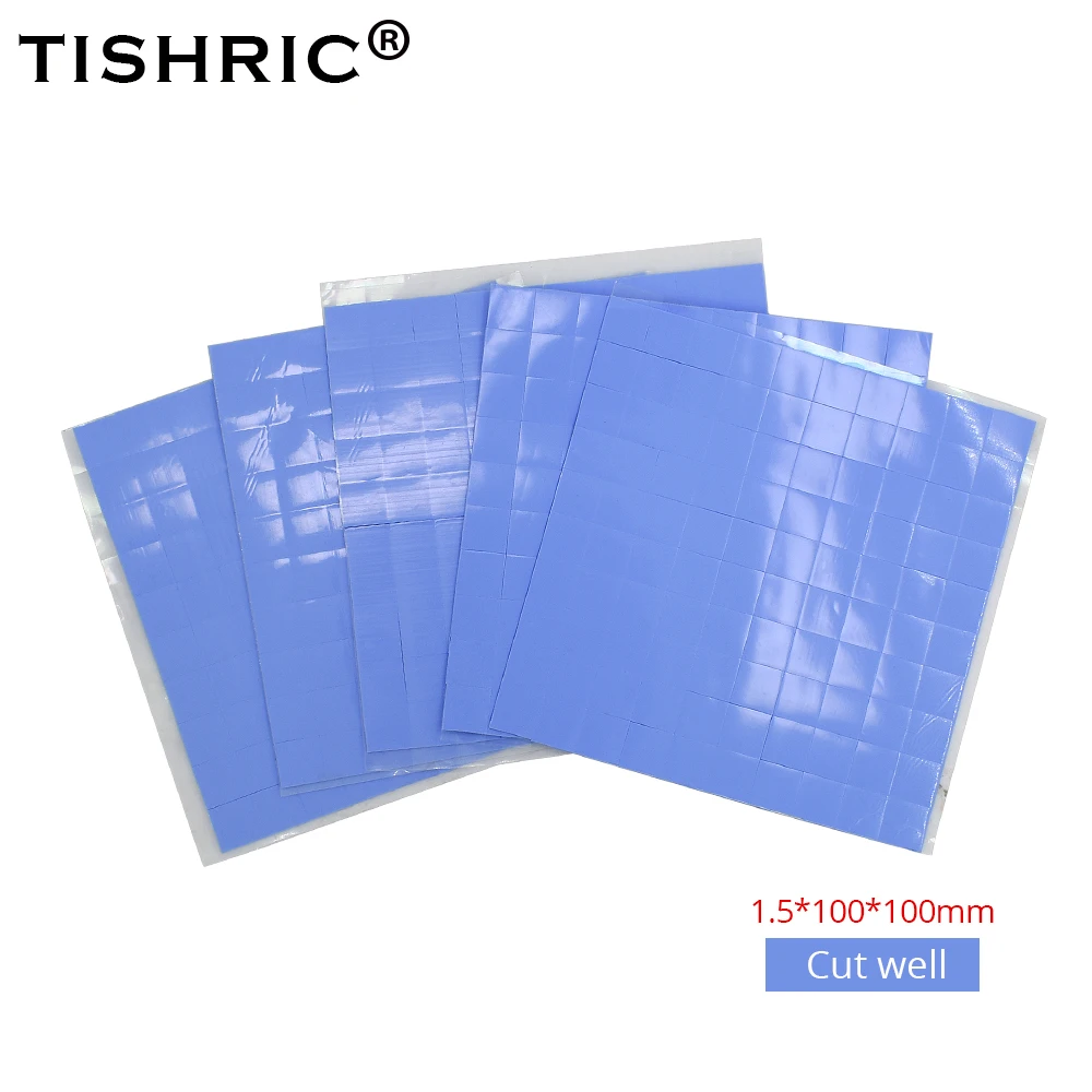TISHRIC 1.5 ملليمتر عالية الفهرسه مروحة الكمبيوتر PC GPU وحدة المعالجة المركزية HeatsinkCooling برودة موصل سيليكون الوسادة الحرارية منصات TISHRIC 1.5 ملليمتر عالية الفهرسه مروحة الكمبيوتر PC GPU وحدة المعالجة المركزية HeatsinkCooling برودة موصل سيليكون الوسادة الحرارية منصات
