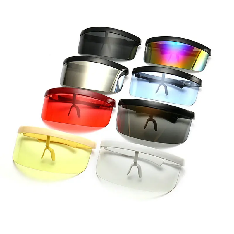 Women 2018 Oversized Shield Visor Sunglasses Women Retro Windproof