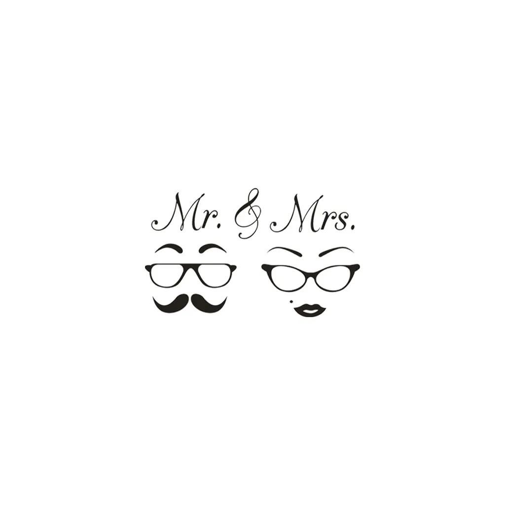 Мультяшный домашний декор MR & MRS наклейка на стену переводная картинка для