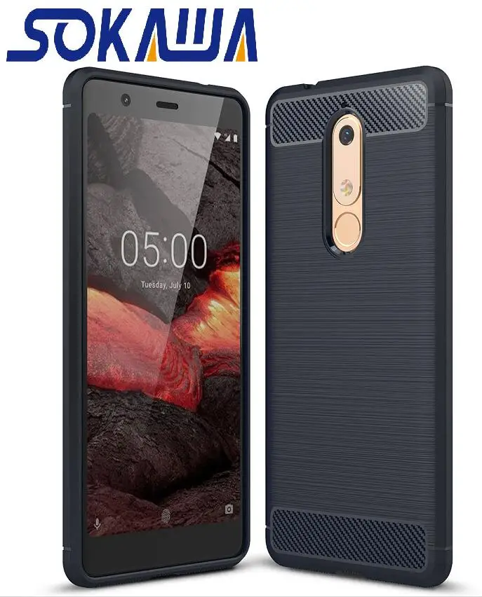 For Nokia 6.1 &amp 5.1 Case+Tempered Glass Soft TPU Skin Gel Silicon Protective fiber Shell Rubber Back Cover | Мобильные телефоны