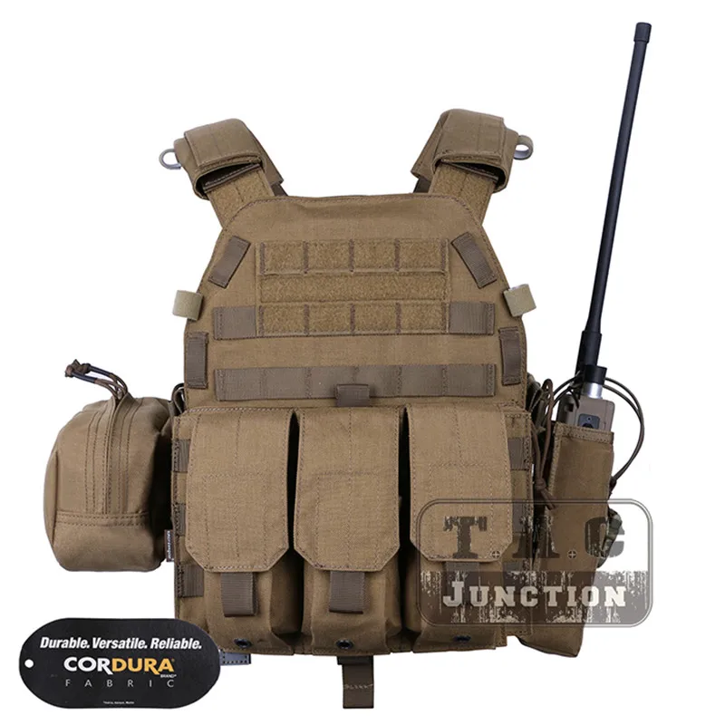 EmersonTactical страйкбол Жилет Модульный MOLLE LBT 6094A тарелка Перевозчик с Тройным Mag Чехлы и радио мешок, аксессуары мешок EM7440 - Цвет: CB