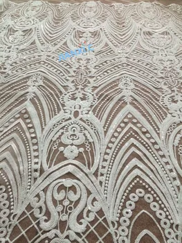 

CiCi-112827 beautiful french tulle lace fabric African sequins net lace fabric