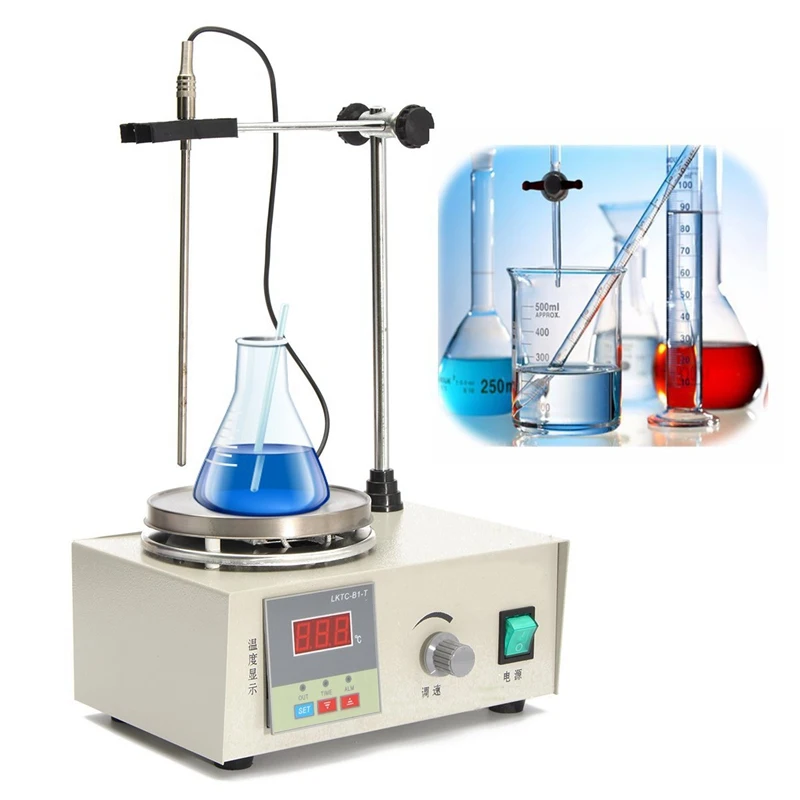 

85-2 1000ml 200W 220V 50HZ Home Laboratory Magnetic Mixer Stirrer Heating Plate Hotplate Mixer Dual Control Temperature Dispaly