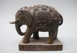 Китай Чистая Бронзовый Искусство Лаки Фэн-Шуй Небольшая Статуя Лесные слоны