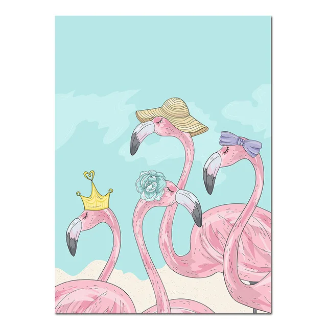 Cartoon-Girl-Unicorn-Flamingo-Poster-and-Print-Wall-Art-Canvas-Painting-Nordic-Style-Nursery-Picture-for.jpg_640x640 (1)