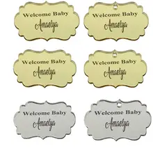 100 шт Персонализированные облака Акриловые зеркальные метки конфеты коробка тег пользовательское имя ребенок душ Шоколадный Бар сувениры