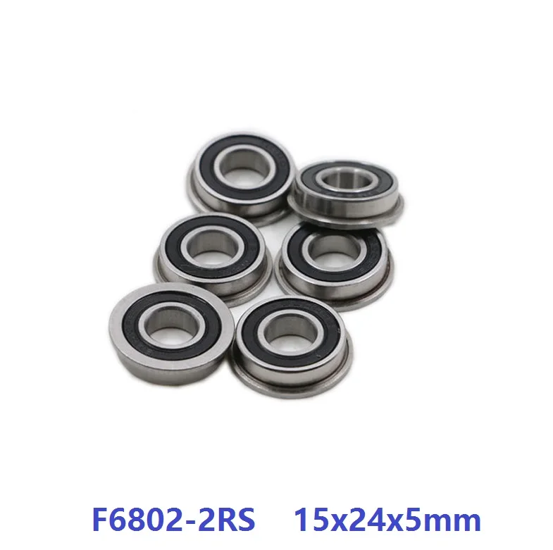 100pcs/lot F6802-2RS F6802RS F6802 2RS RS 15x24x5mm flange Deep Groove Ball Bearing 15*24*5 | Обустройство дома