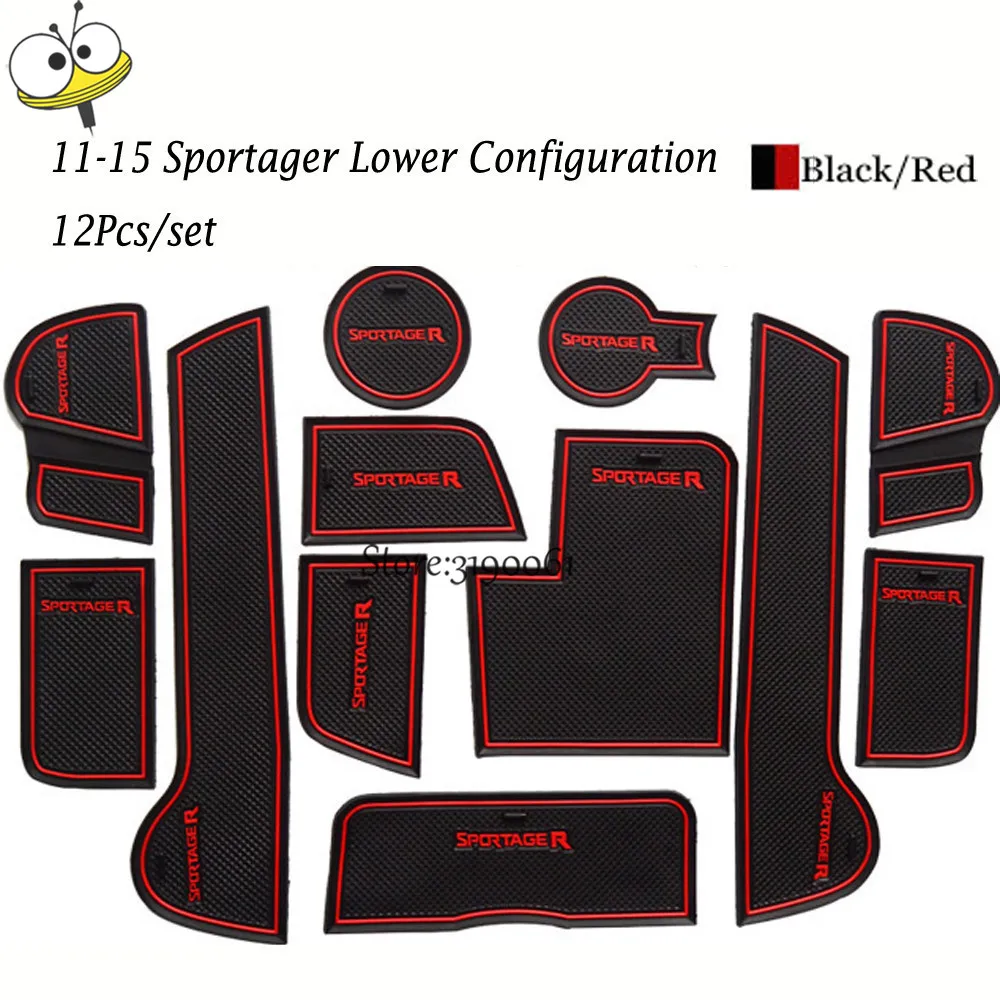 Car Interior Accessories Rubber Auto Luminous Door Pad Anti Slip Cup Holder Mat Cushion For KIA