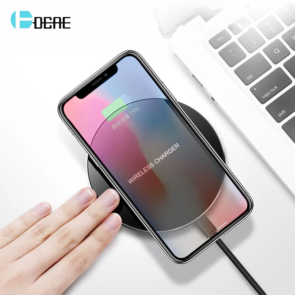 

DCAE Qi Wireless Charger For Samsung S8 S9 Note 9 8 iPhone X Xs MAX XR 8 Plus USB Mini Charging Pad For Xiaomi Mi 9 Mix 2s 3