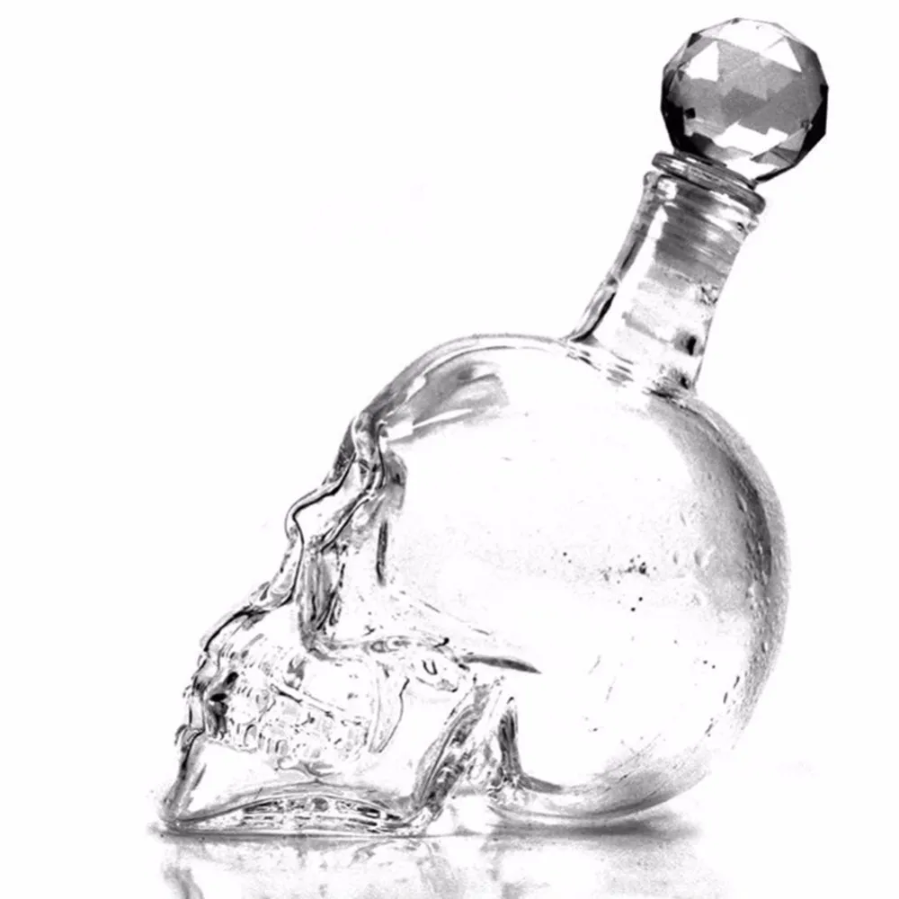 Кристальная дропшиппинг бутылка для водки бутылки в виде черепа креативный Готический винный графин для водки 125 мл 350 мл 550 мл 1000 мл 4 размера
