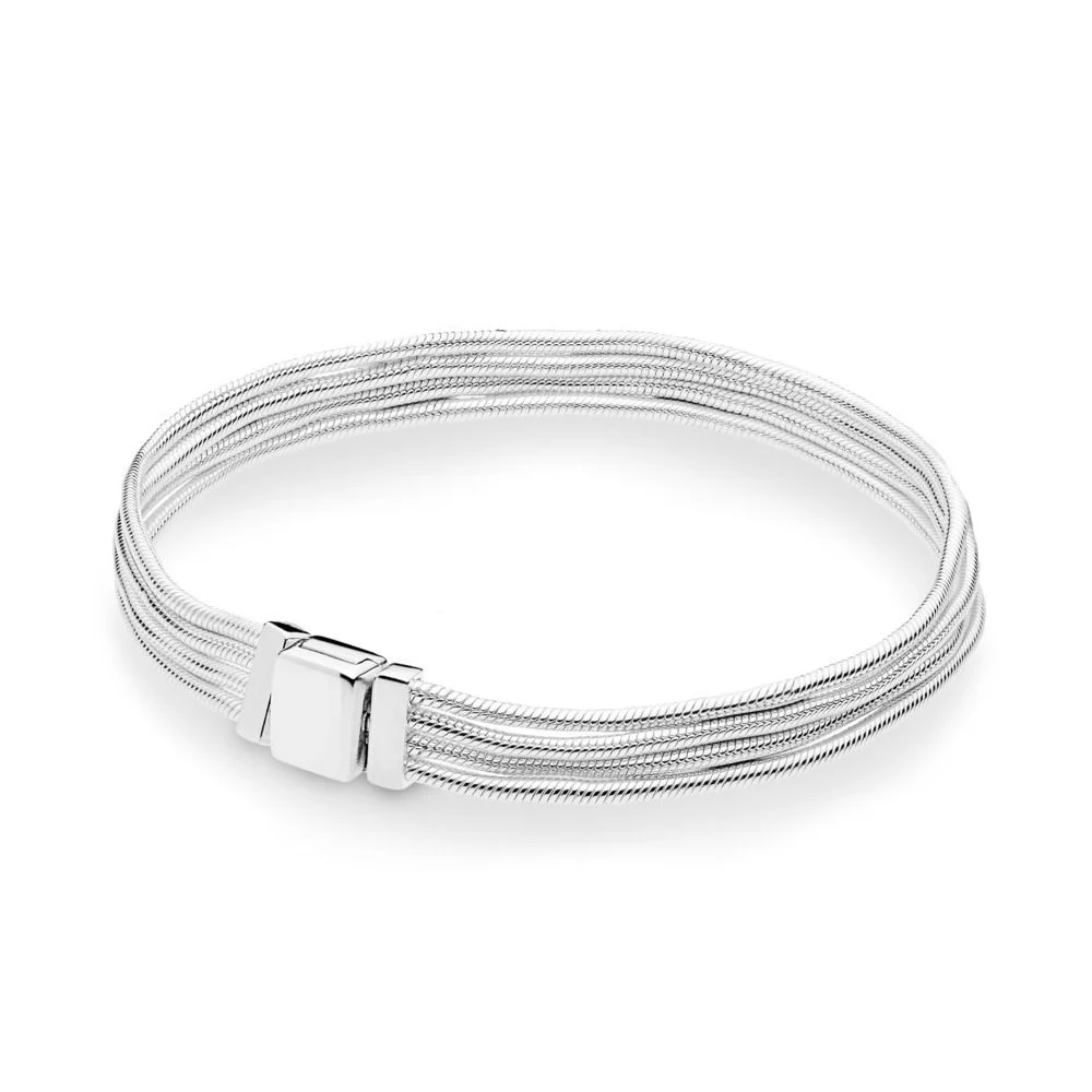 

Kaliyah 100% 925 Sterling Silver New 2019 Spring 5597943 Multi Cobra Bracelet Wedding Chain Attacked Jewel Vintage