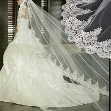 Один-Слои белый или цвета слоновой кости свадебная фата длиной тюль вуаль для невесты без гребень свадебные аксессуары