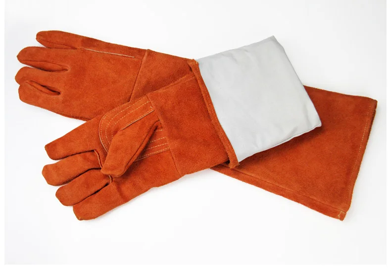 Кожаные Защитные рабочие кожаные перчатки сварочные сварщику перчатки длинные 22,"(57 см