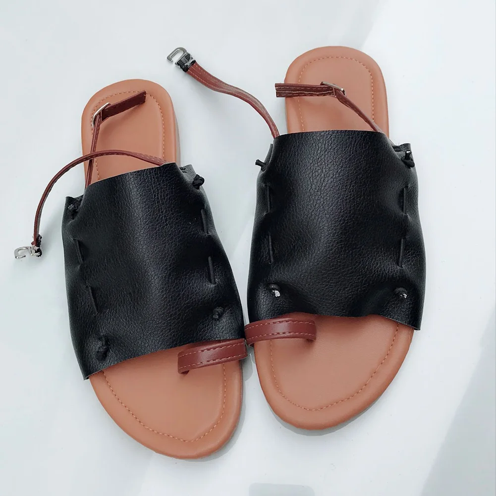 

Fashion clip toe flats ladies casual shoes woman summer flat sandals leather sling back chaussure women slippers zapatos mujer