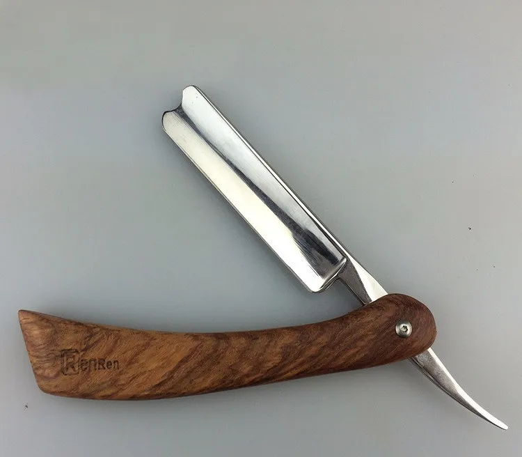 440C стали прямые бритвы для мужчин бритья Роза деревянной ручкой классические бритвы заточенные бритвы с чехол для путешествий