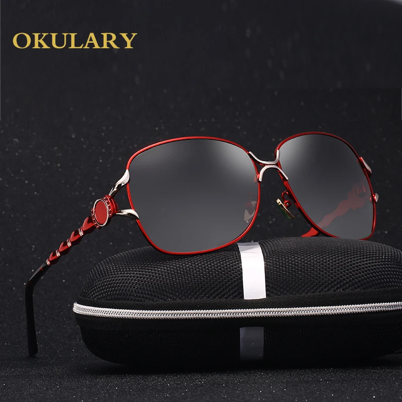 Online 2018 Donne di Modo Occhiali Da Sole 4 Colori Metallici Polarizzati Occhiali Da sole UV400 Occhiali Da Sole Con La Scatola Spedizione Gratuita