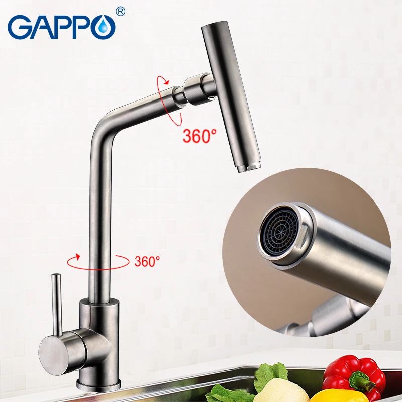 GAPPO смеситель для кухни с одной ручкой поворотный на 360 градусов излив смесители
