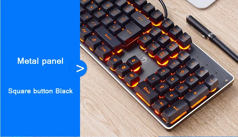 Backlit Gaming Keyboard Steampunk Retro Round/Square Keycap USB Wired Glowing Metal Panel Laptop computer Keyboard RU stickers