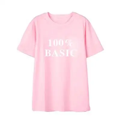 Черная, розовая футболка с короткими рукавами для девочек с принтом Дженни Ким, Студенческая, свободная, летняя, модная, свободная футболка унисекс, Kpop K-pop, футболка, Лидер продаж, новинка - Цвет: Розовый