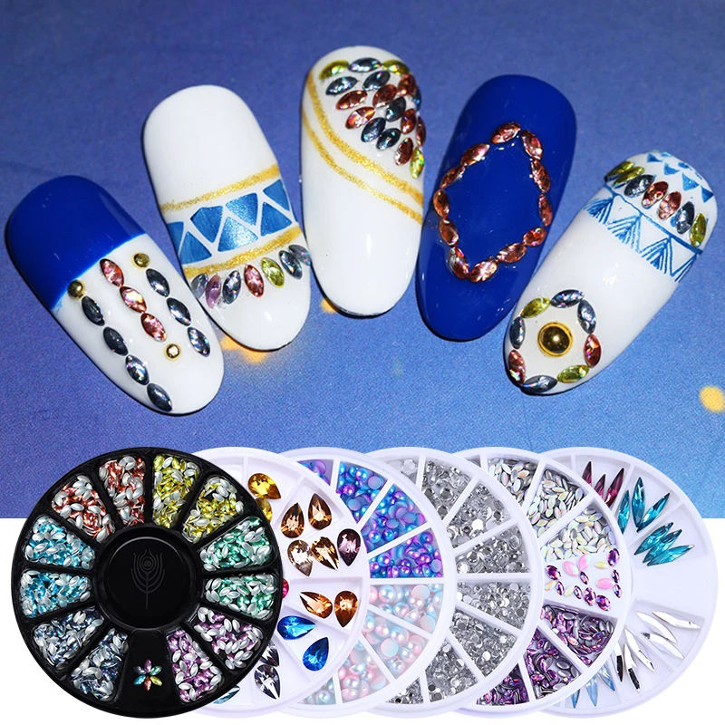

Nail Art 3D Decoration in Wheel Rhinestone Studs Nail Beads Colorful Gel Polish Sea Starfish Shell Multi Size Slice Flakes