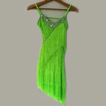 Стиль Костюмы для латинских танцев сексуальные алмазные кисточкой латинские танцевальные платья для женщин конкурс латиноамериканских танцев платья S-4XL F84