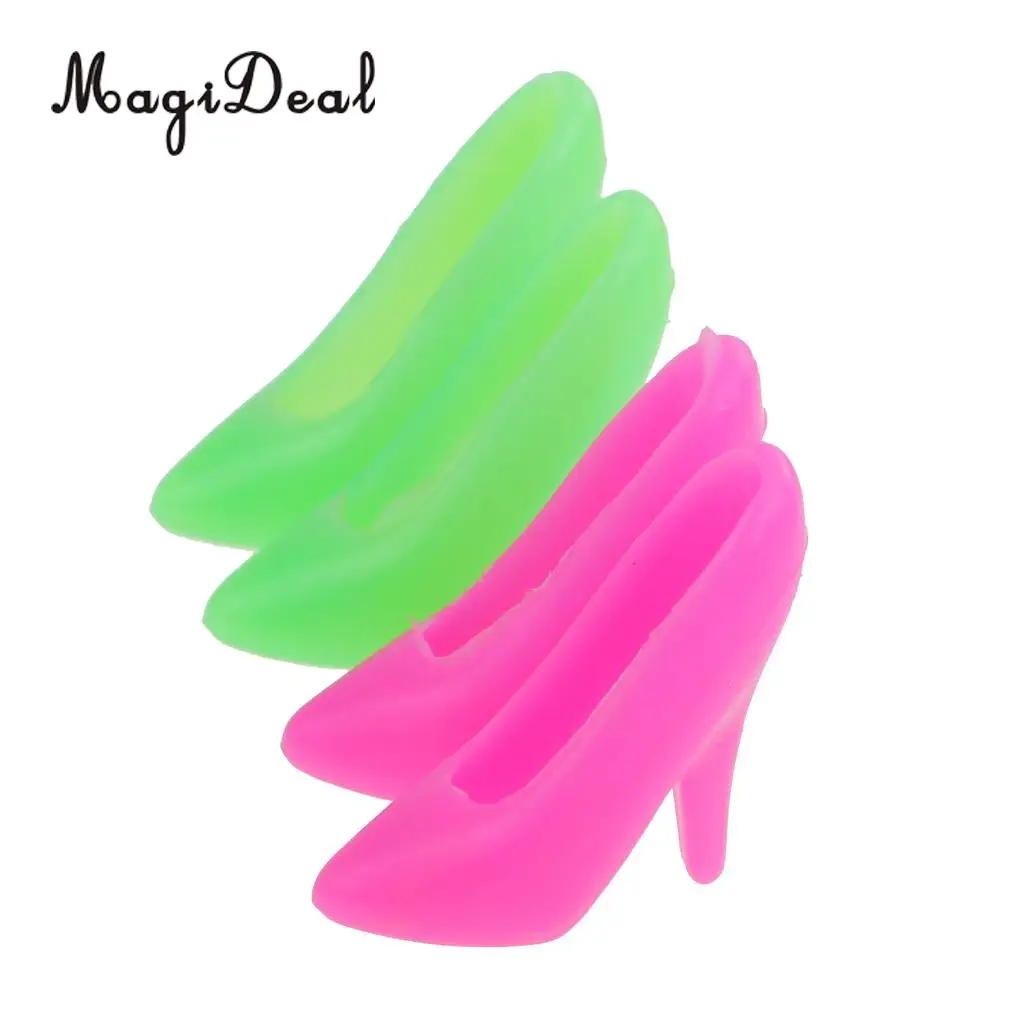 MagiDeal Colorful 20 Pairs 2cm PVC Doll Boots Shoes High Heel Sandals for Dolls Dollhouse Decoration Children Girls Cute Toy