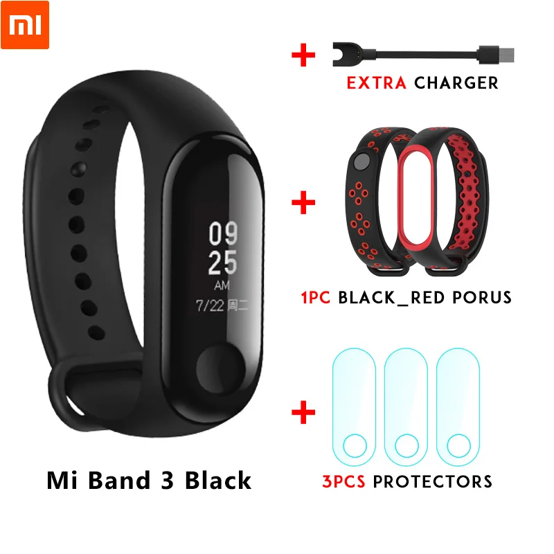 Xiaomi mi Band 3 mi band 3 для Android IOS фитнес-трекер монитор сердечного ритма 0,78 ''OLED дисплей тачпад Bluetooth 4,2 - Цвет: Mi band 3 n strap