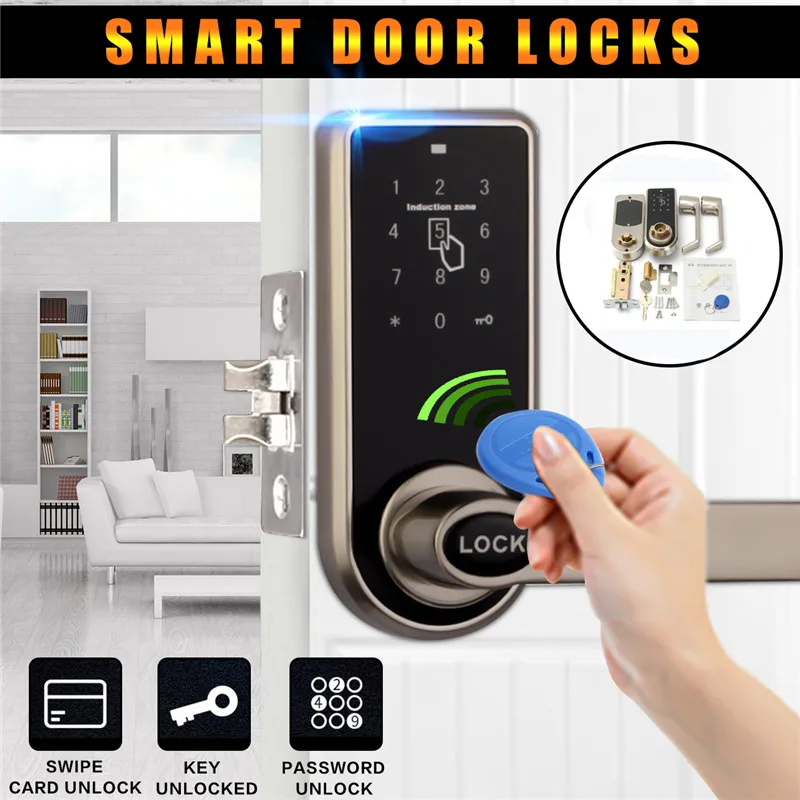

Smart Code Door Lock Keypad Card Intelligent Digital Keyless I-way Home Security Access Control Electric Lock