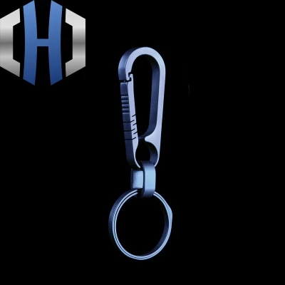 Открытый EDC небольшой инструмент титановый сплав брелок Крюк титановая Пряжка подвесной легкий - Цвет: Синий