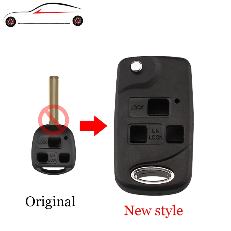 

GORBIN New style 3Buttons Folding Remote Car key shell Case For Lexus IS200 GS300 LS400 RX300 Car Key Case Fob Cover