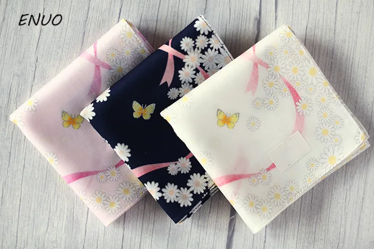  Ethnic Flower Ladies 100% Cotton Handkerchiefs Ladies Baby Handkerchiefs Pure Cotton Thin Style Sma