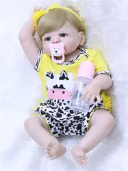 Reborn fashion baby girl куклы 22 "полный корпус силиконовые reborn куклы игровой дом игрушки подарок bebes reborn bonecas