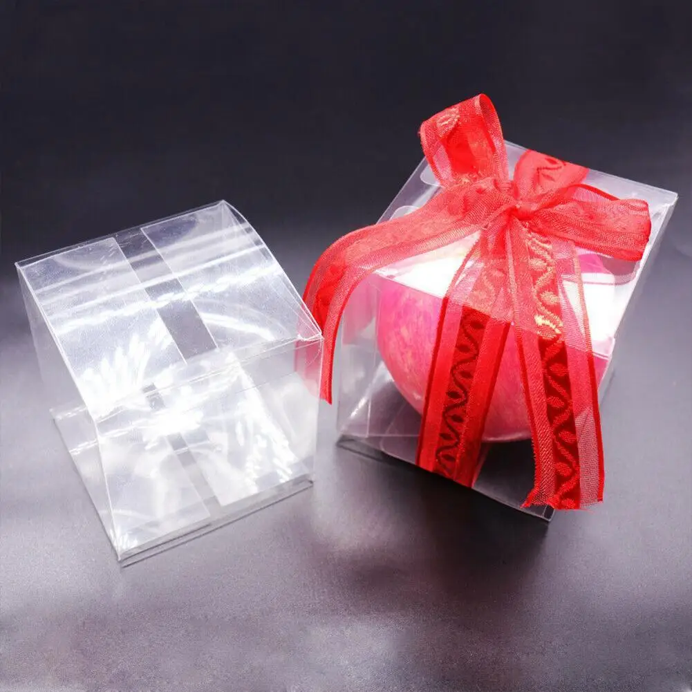 

Clear Ransparent Gift Candy Box Square PVC Chocolate Bags Boxes Wedding Favor Party Event Decoration Packaging 10pcs