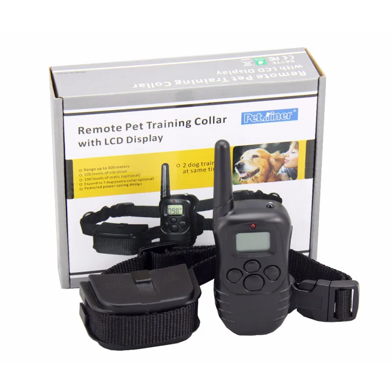 Prix Petrainer PET988D télécommande LCD 100LV 300M l choc électrique Vibration télécommande Anti aboiement collier de dressage pour chien