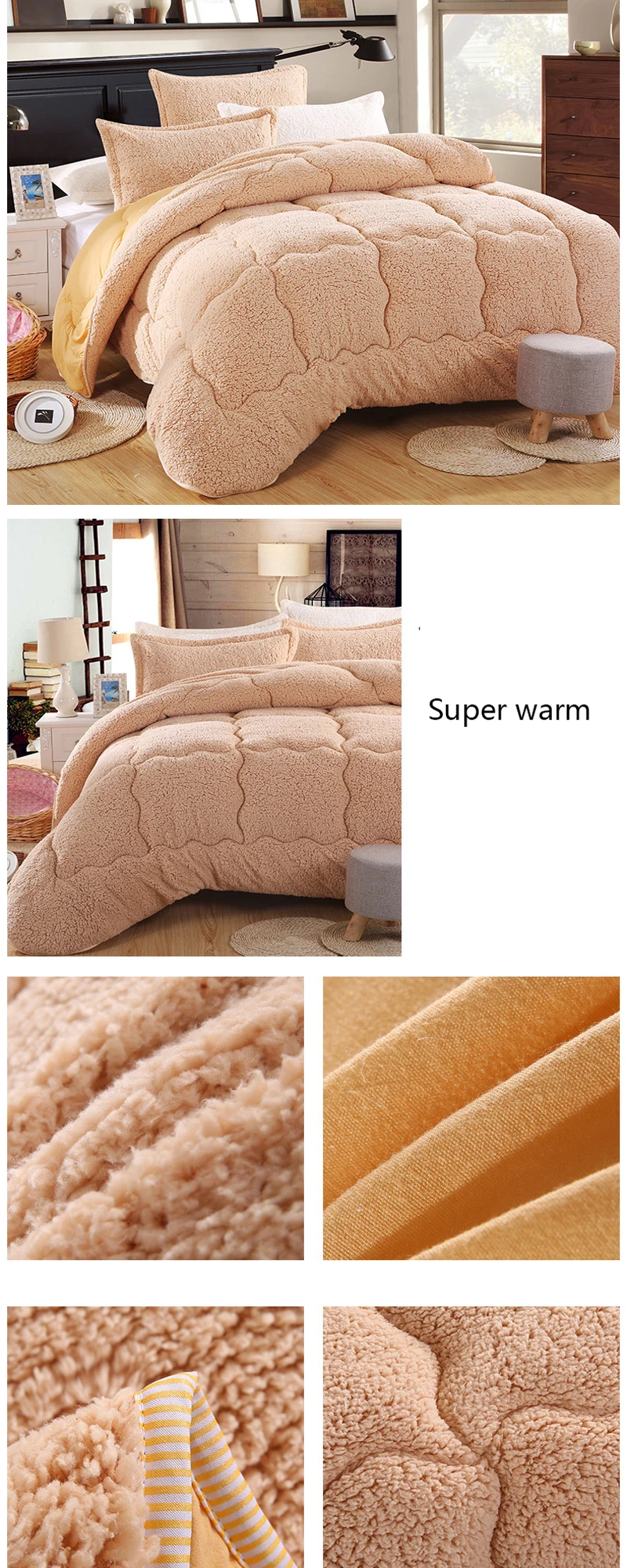Толстое Зимнее Одеяло, роскошное большое теплое толстое шерстяное одеяло, покрывало, двустороннее пушистое микроволокно, всесезонное для кровати