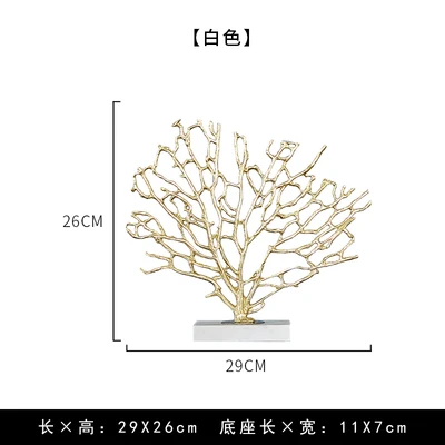 Современная креативная медная Статуэтка кораллового дерева, домашний декор, ремесла, украшение для комнаты, офисное украшение, медная и мраморная статуя - Цвет: A
