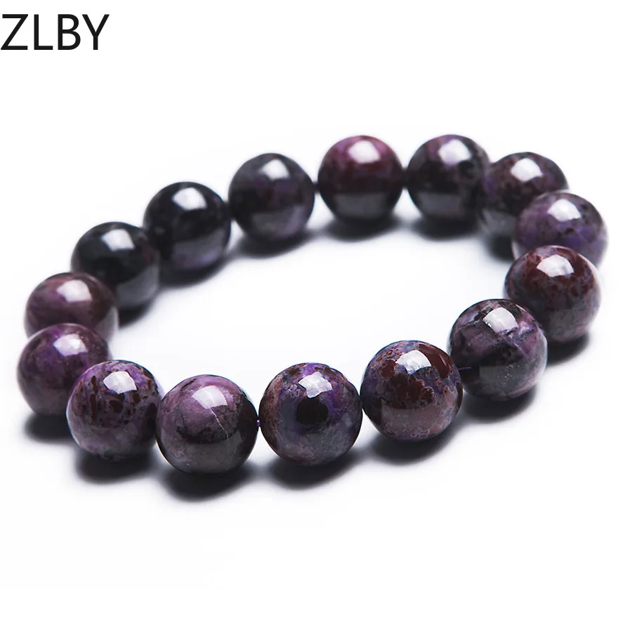 

15mm South African Genuine Purple Sugilite Natural Stone Bracelets For Women Lady Healing Round Beads Stretch Charm Bracelet