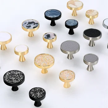 

European Marble brass cabinet pulls Knob single hole Drawer Door Handle Furniture Hardware Wall Clothes Hooks rack home decor