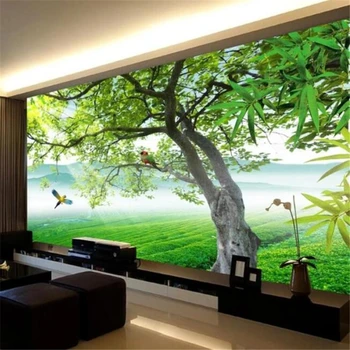 

beibehang Wallpaper custom large high-end romantic terraces scenery green nature living room TV background wall papel de parede