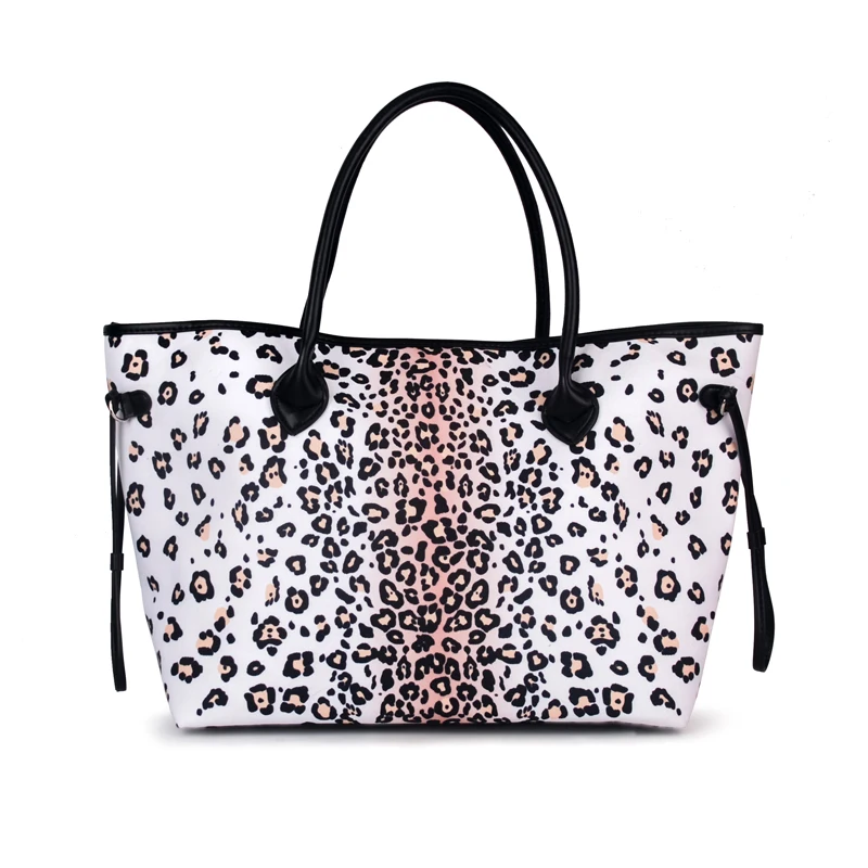 0 : Buy Wholesale Snow Leopard Patterns Canvas Tote Bag With Black Handles, Large ...