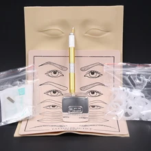 Высокое качество набор для микроблейдинга ручка-держатель игл для бровей наборы с пастой с 10 шт. иглы лезвие 2 шт. практика кожи для учащихся использовать