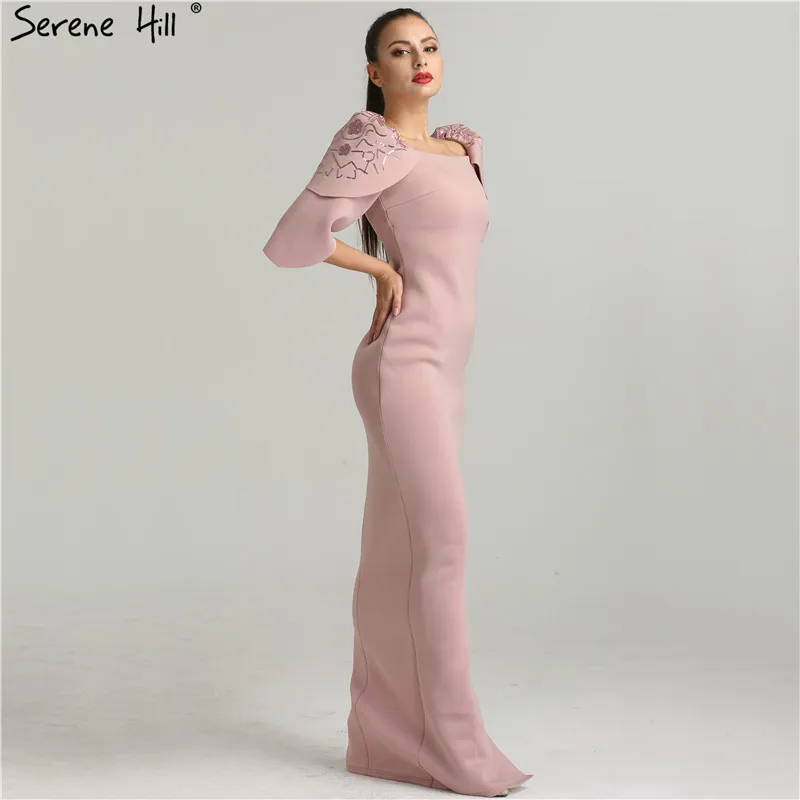 Модные розовые вечерние платья русалки с короткими рукавами, вечерние платья с блестками, Serene hilm BQA8005