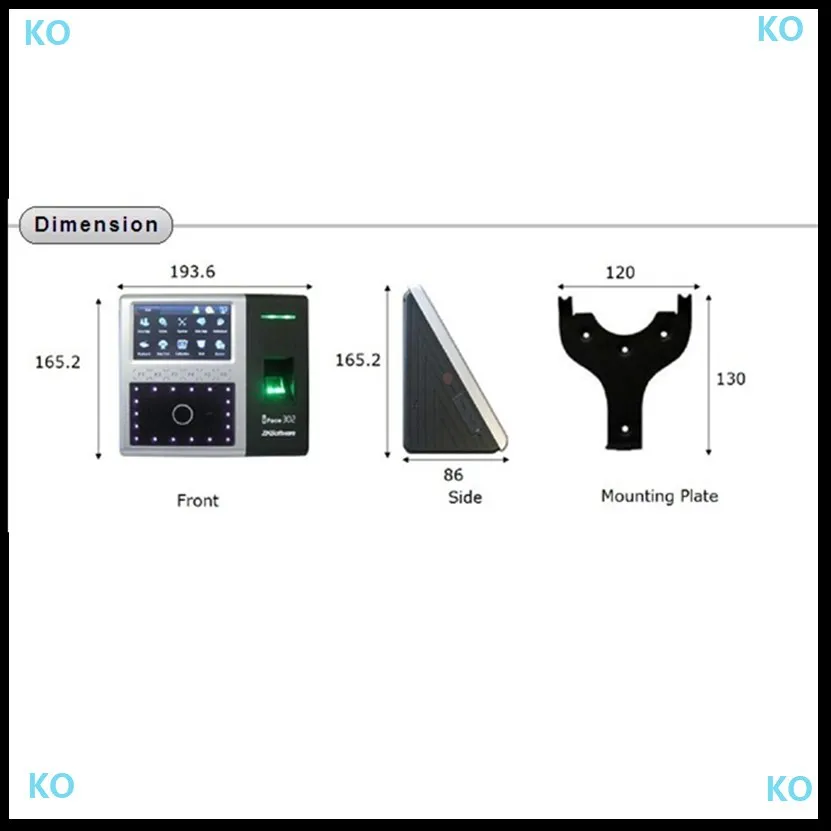 ZK программное обеспечение Iface 302 лицо 2000 отпечатков пальцев лица отпечатков пальцев мульти Биометрические часы контроля доступа